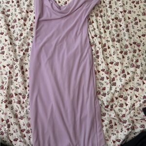 Lavender Cowl Neck Dress